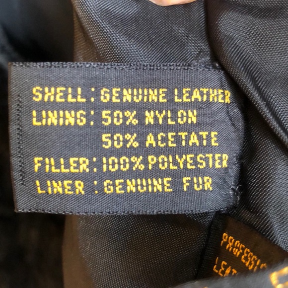 Leather and Genuine Fur Black Vest - Picture 6 of 6